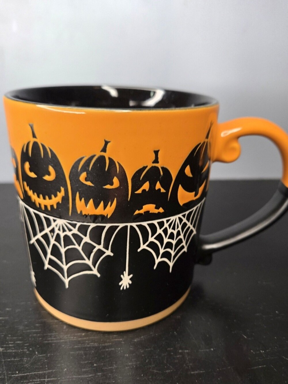 Halloween Jack o Lantern w Spider Webs Mug Large 24oz